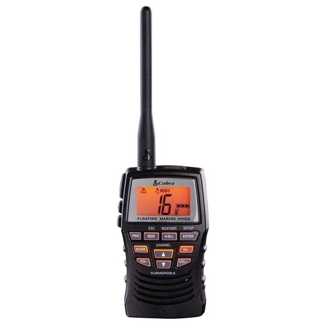 Radio marina Cobra MR HH150 FLT, 3 W, VHF, flotante, impermeable