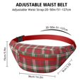 thumbnail image 3 of Fanny Pack Red and Green Christmas Plaid Pattern Waist Pack Bag,Running Cross Bag,Waterproof Large Fanny Packs for Women Men for Travel Running Hiking Cycling, 3 of 6