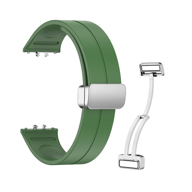 Correa Silicona Con Hebilla Plegable Magnética WDOplteas para Galaxy Fit 3 Verde Retro