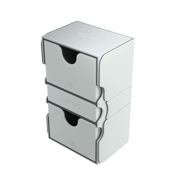GameGenic Card Deck Box - Stronghold Convertible White 200CT – Durable and Sturdy TCG, OCG Card Storage – Compatible with Pokemo