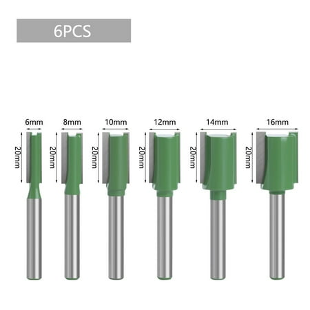 

6Pcs/Set 6Mm Shank Single Double Flute Straight Router Bit For Woodworking