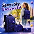 thumbnail image 2 of 3-Piece Space Galaxy Backpack Set Boys Primary Junior Middle School Daypack Students Grades 3-6 Lunch Bag Pencil Case, 2 of 7