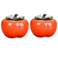 thumbnail image 3 of 2pcs Persimmon Ceramic Storage Jar Cute Persimmon Tea Airtight Candy Container Jar, 3 of 9