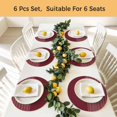 thumbnail image 5 of Red Striped Round 13 Inch Placemats Set of 6, Vintage Stripes Ombre HeatResistant Non Slip Place Mats for Dining Table, Wipeable Braided Kitchen Table Mats for Housewarming, 5 of 9