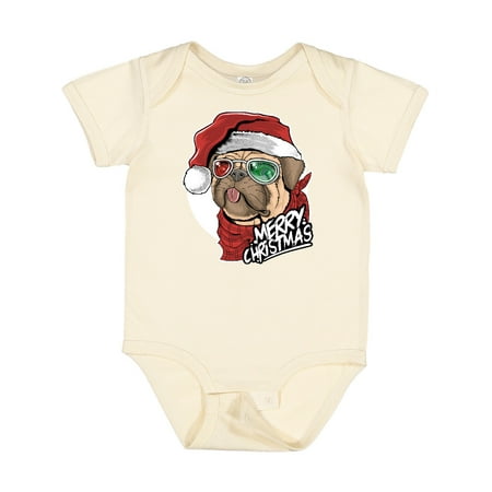 

Inktastic Merry Christmas Pug Gift Baby Boy or Baby Girl Bodysuit