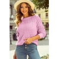 thumbnail image 5 of Redhotype Chic Pink Crochet Sweater - Versatile Drop Shoulder, Perfect Every Day, 5 of 8