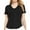 Black, variant on SSLR V Neck T Shirts for Women Short Sleeve Summer Tops Ribbed Trendy Shirts