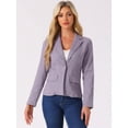 thumbnail image 3 of DARING DIVA Notched Lapel Button Up Washed Denim Jacket M Light Purple, 3 of 6