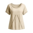 thumbnail image 4 of GUACER Womens Eyelet Lace Crew Neck Tops Short Sleeve Hollow Out Boho Blouses Summer Relaxed Fit Shirts, 4 of 5