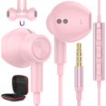 thumbnail image 1 of Auriculares ASKUB con cable y micrófono para Samsung Pink, 1 of 7