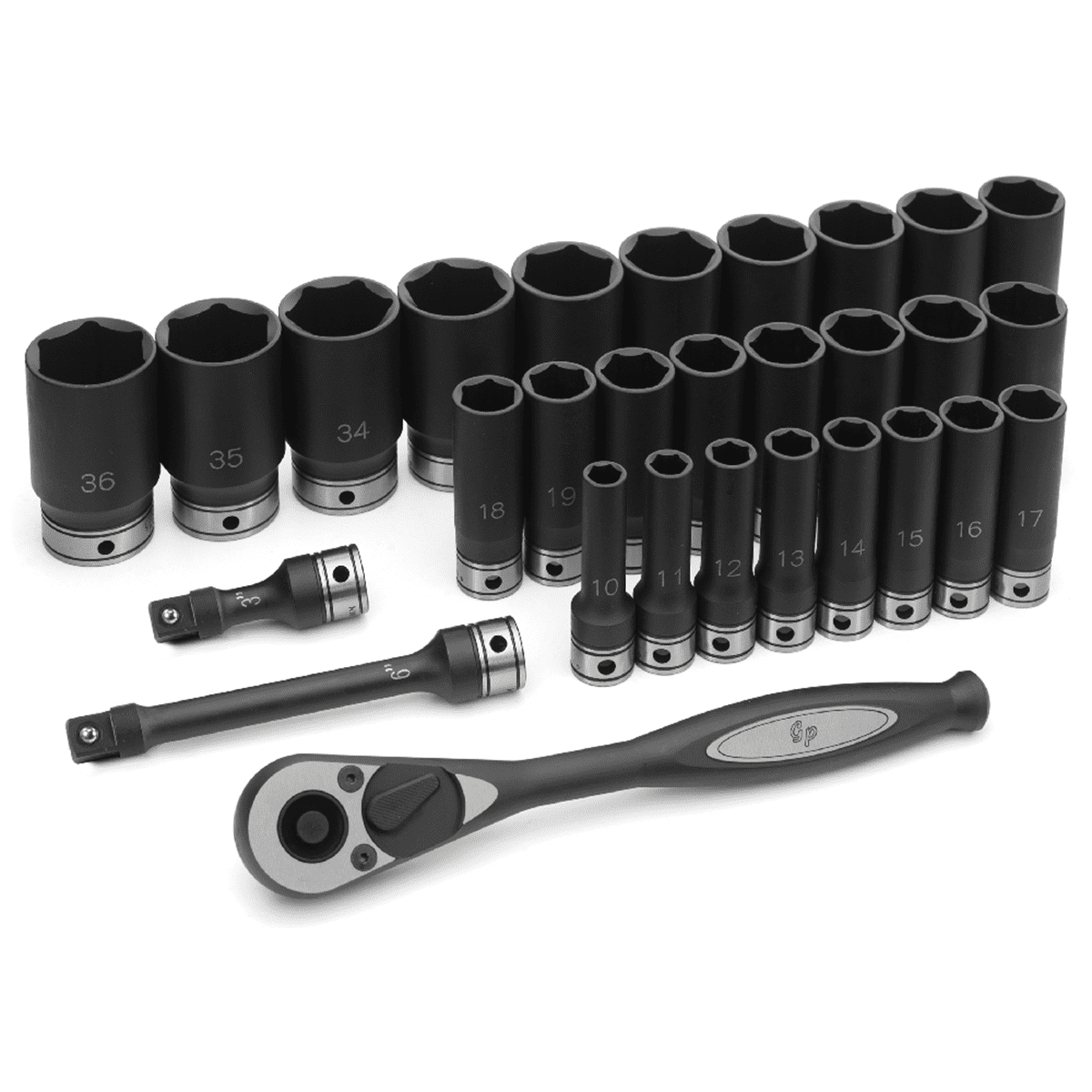 Grey Pneumatic 82629MD 1/2" Dr. 29pc Metric Deep Duo-Socket Set - 6 Pt