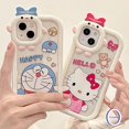 thumbnail image 2 of Funda De Dibujos Animados Hello Kitty Doraemon Samsung A03s A23 A13 A12 A53 A32 A03 A52 A73 A22 A02s A50 A51 A52s A21s A11 A33 A71 A50s 3D Bow-knot Little Monster Lens Pareja Suave Tpu Cubierta, 2 of 3