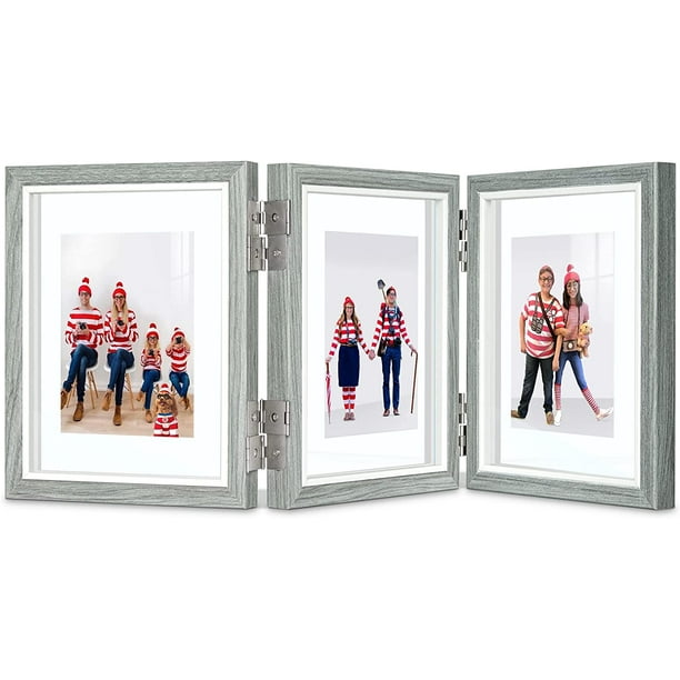 Afuly 5x7 Picture Frame Grey Floating Frame Multi Photos Folding
