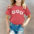 thumbnail image 2 of Chemises Chaudes de Natation pour Petites Filles, Chemise Décontractée Imprimée à Col Rond et Manches Courtes pour Tout-Petits, 2 of 5