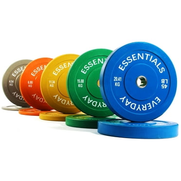 BalanceFrom Bumper Plate with Steel Hub, 260 lb Set Color