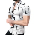 thumbnail image 2 of EGNMCR Chemise Multicolore Décontractée à Manches Courtes pour Homme avec Col à Revers et Boutons Imprimés, 2 of 3