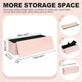 thumbnail image 3 of Storage Ottoman Bench Sherpa Foot Rest, Foldable Boucle Ottomans, Large Faux Teddy Fur Ottoman Storage Box Entryway Bench for Dorm, Pink, 43.3'' x 15'' x 15'', 3 of 16