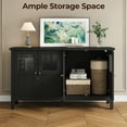 thumbnail image 4 of May in Color 55'' Sideboard Buffet Cabinet with Adjustable Shelves and Acrylic Accents, Wood Credenza for Living Room, Entryway, Dining Room, 4 of 11