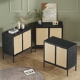 thumbnail image 7 of Brafabhome Sideboard Storage Cabinet with Natural Rattan Doors, Modern 4 Doors Buffet Cabinets with Sturdy Steel Legs for Living Room Bedroom Entryway Kitchen | Black+Natural, 7 of 7