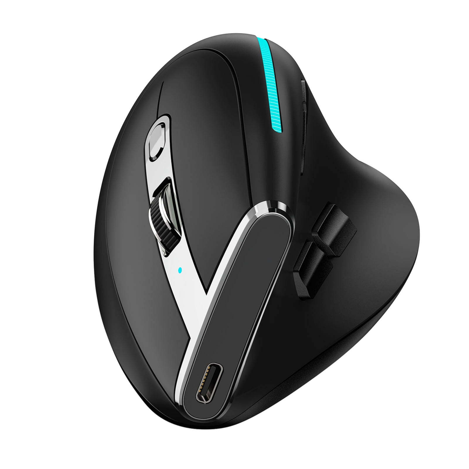 gaming mouse Design F-36 Wireless vertical 2.4G Bluetooth mouse full color light 8 key programming five movement speed game mouse built-in 730mah lithium battery Black