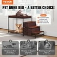 thumbnail image 2 of Pet Bunk Bed with Stairs, Dog/Cat Window Perch with Storage, Multi-Level Bed Window Perch Dog Bedside Sleeper Couch, Pet Seat Platform for Medium Size Pet, Indoor Use (Dark Brown), 2 of 10