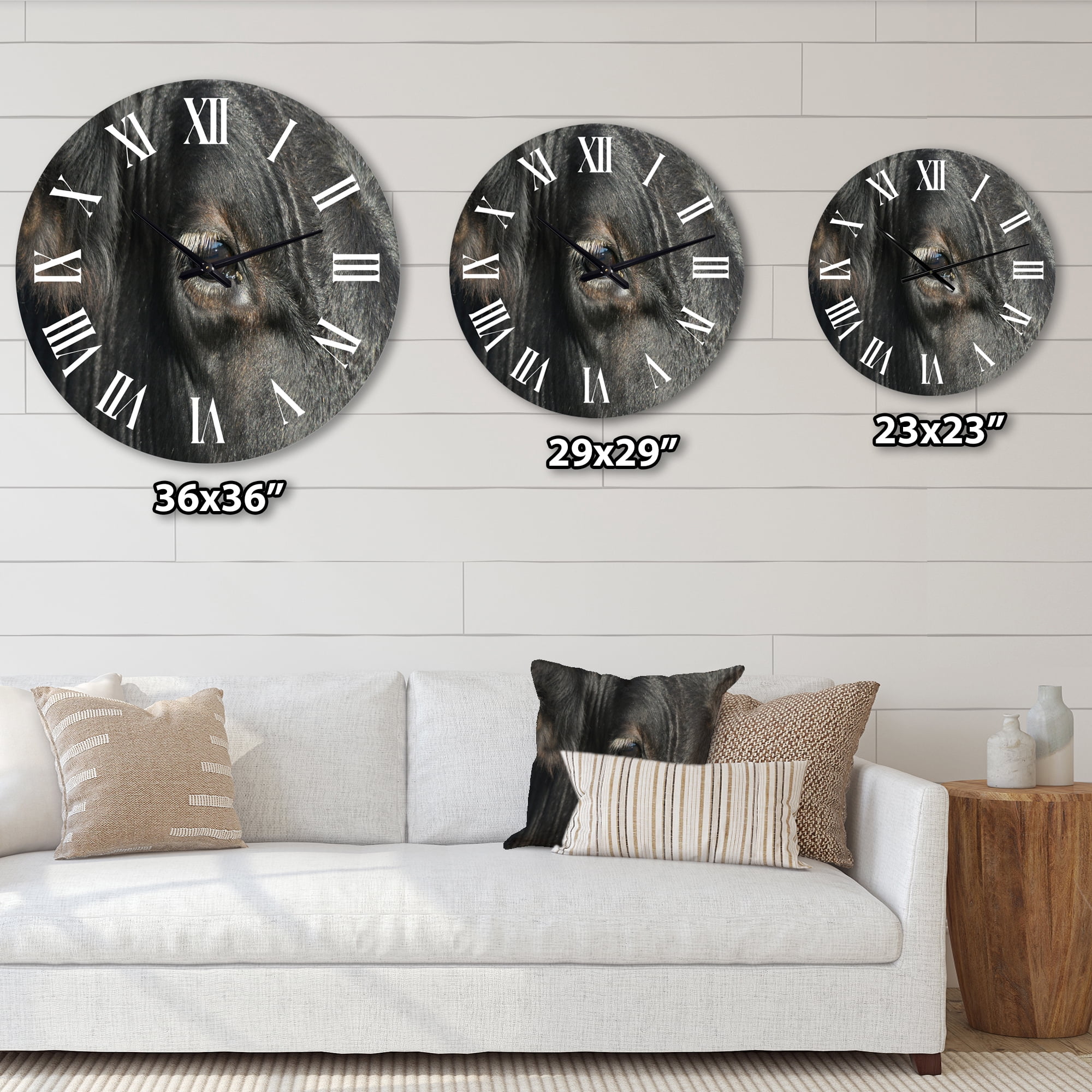 Designart 1 in Quartz Farmhouse Wall Clock