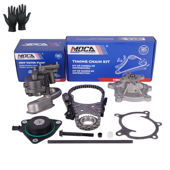 MOCA AUTOPARTS Timing Chain Kit with Water Oil Pump Timing Solenoid Fit for 2009-2011 Buick Lucerne V6 3.9L & 2007-2010 Chevrolet Malibu V6 3.5L & 2007-2010 Pontiac G6 V6 3.5L