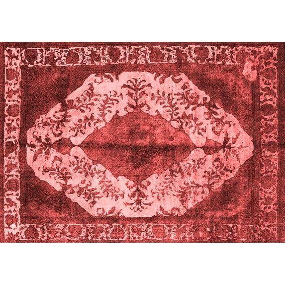 Ahgly Company Indoor Rectangle Oriental Red Industrial Area Rugs, 7' x 9'