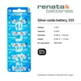thumbnail image 2 of Renata 335 SR512SW 1.55V Silver Oxide Watch Battery, 2 of 14