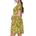thumbnail image 2 of Fotbe Corn Vestido Largo de Moda para Mujer, Vestido Tipo Camiseta con Manga Corta y Estilo Casual a Rayas y Bloques de Color, 2 of 6