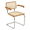 Honey Oak & Natural, variant on Breuer Chair Company Marcel Breuer B64 Cesca Cane Cantilever Armchair Arm Chair w/ Chrome Steel Frame White Wood & Natural Cane (Made in Italy) by Furnish Theory