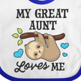 thumbnail image 4 of Inktastic My Great Aunt Loves Me with Sloth and Hearts Boys or Girls Baby Bib, 4 of 4