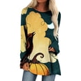 thumbnail image 2 of Costumes d'Halloween pour Femmes 2023 en Liquidation T-Shirts Oversize à Col Rond pour Femmes Imprimé Halloween Manches Courtes T-Shirt Blouse Hauts, 2 of 5