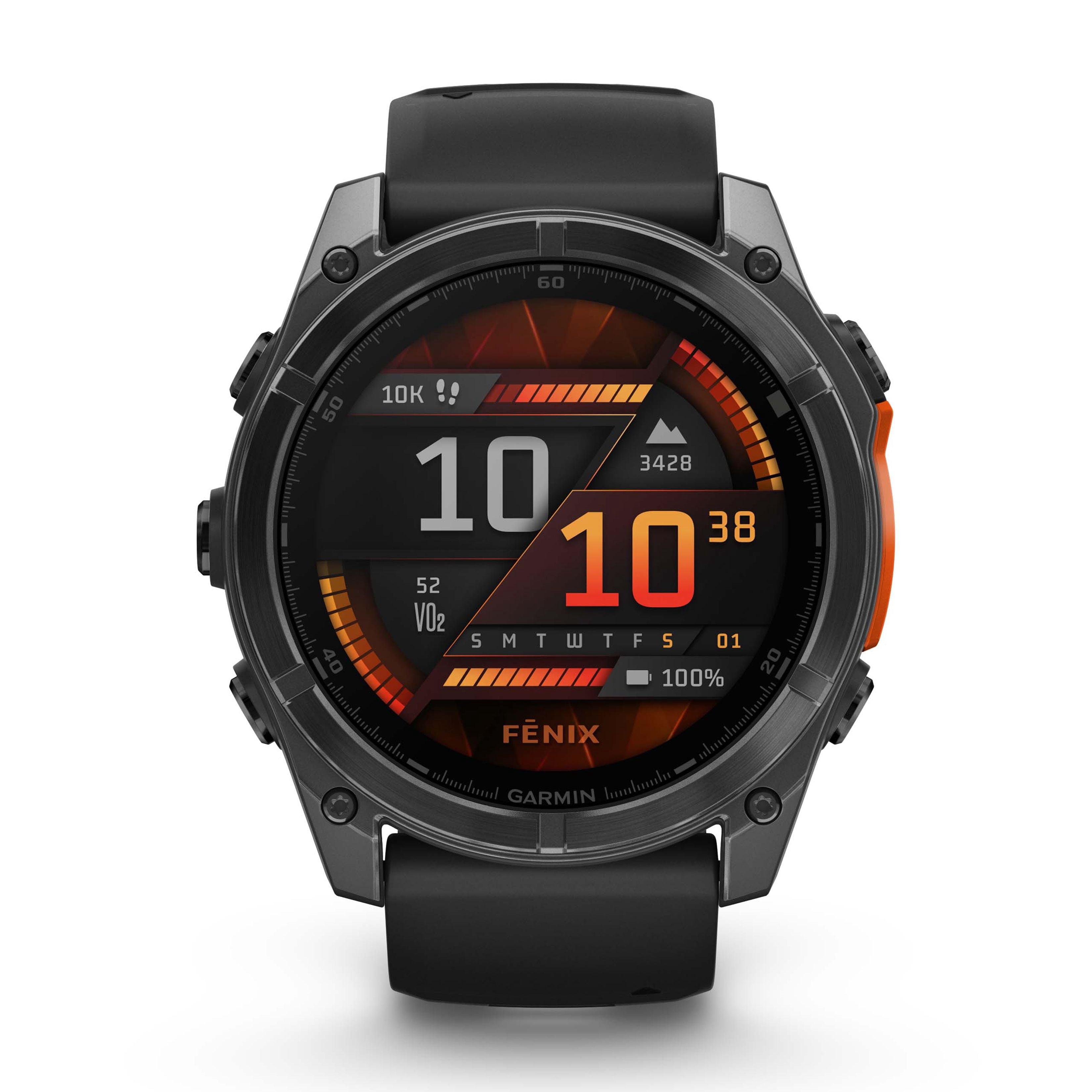 Garmin Fenix 8 51MM AMOLED Multisport GPS Smartwatch Slate Gray with Black Silicone Band, Built-in LED Flashlight, Health & Fitness Smart Watch Bundle for Men & Women
