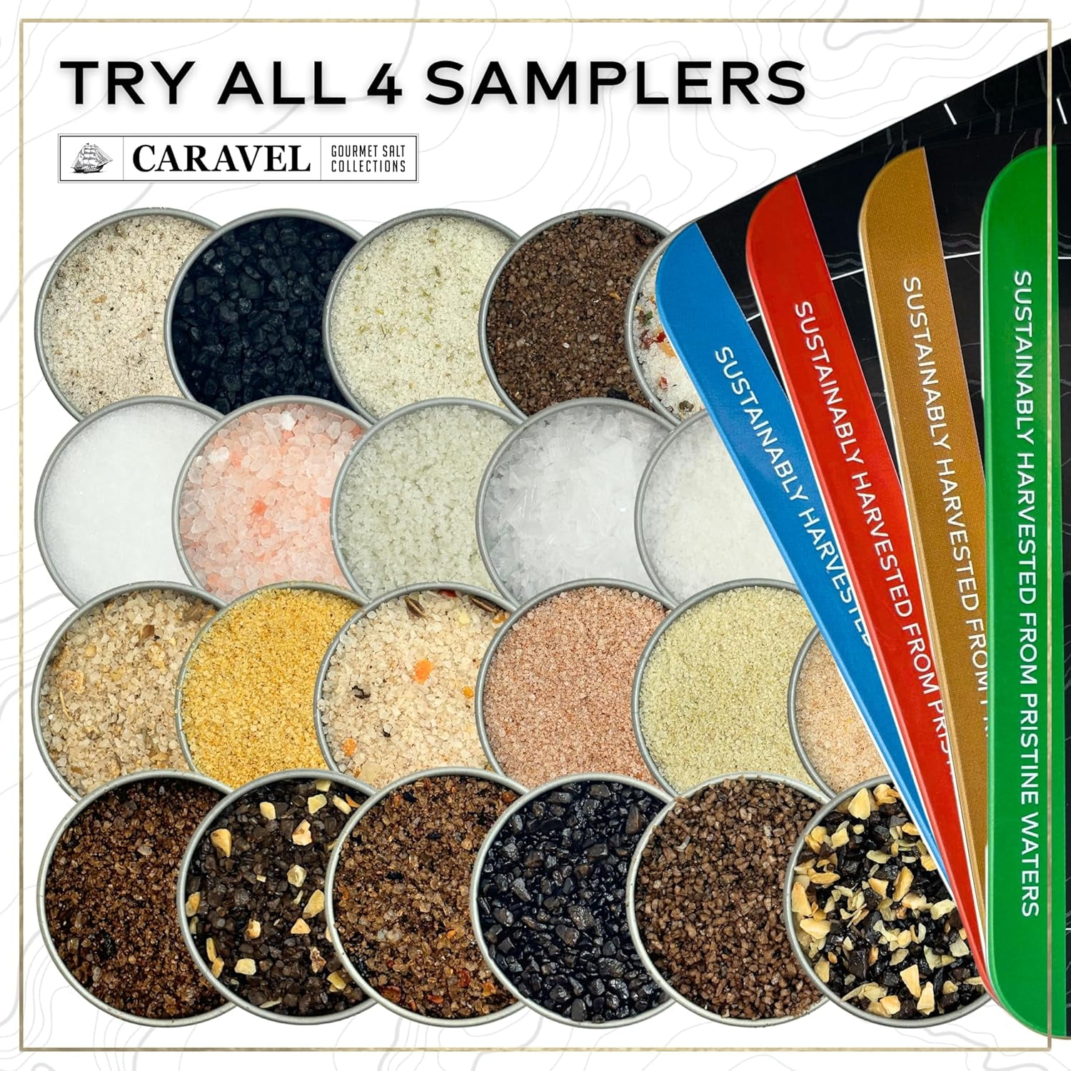 Caravel Gourmet Sea Salt Sampler Set, 6 Count by Sea Salt Superstore Gluten-Free