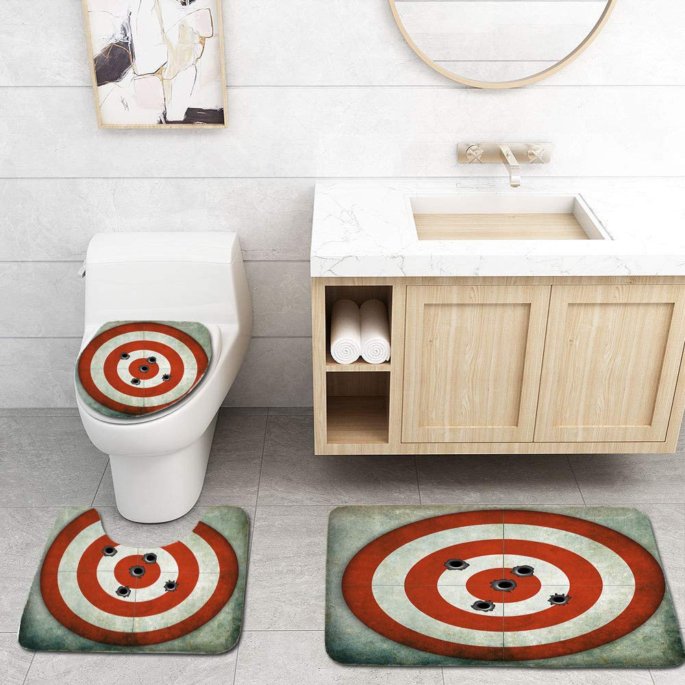 Xddja Red And White Circular Target Bullet Holes 3 Piece Bathroom Rugs Set Bath Rug Contour Mat And Toilet Lid Cover Walmart Canada Xddja Red And White Circular Target Bullet Holes 3 Piece Bathroom Rugs Set Bath Rug Contour Mat And Toilet Lid Cover Walmart Canada