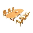 thumbnail image 4 of Grade-A Teak Dining Set: 6 Seater 7 Pc: 118" Mas Oval Trestle Leg Table And 6 Goa Stackng Arm Chairs Outdoor Patio WholesaleTeak #51GO1707, 4 of 6
