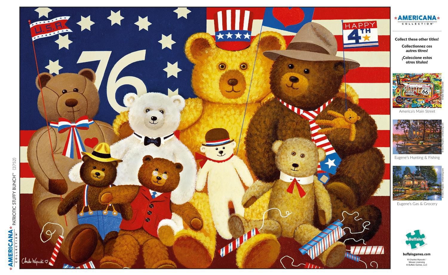 Buffalo Games - Americana Collection - Patriotic Stuffy Bunch - 500 Piece Jigsaw Puzzle