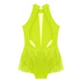 thumbnail image 6 of Haitryli Girls Sequined Tassel Latin Jazz Dance Dress Sleeveless Rhinestone Ballet Leotard Salsa Rumba Costume Yellow 16, 6 of 7
