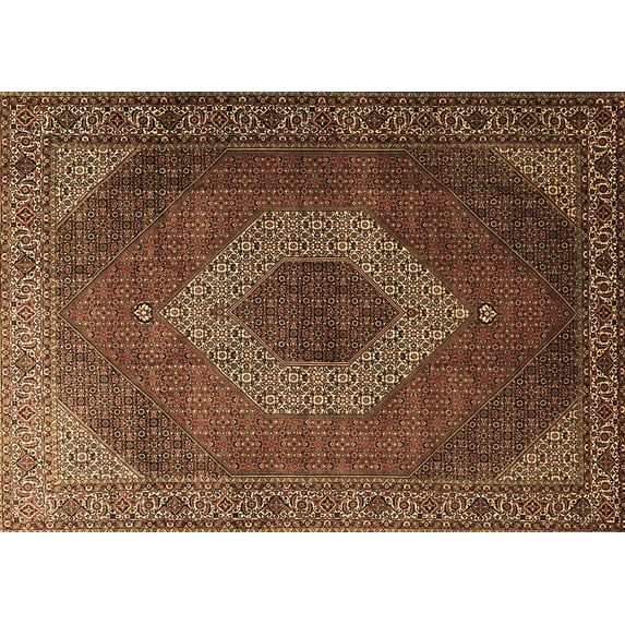 Ahgly Company Indoor Rectangle Medallion Brown Traditional Area Rugs, 5' x 8'