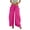 Hot Pink, variant on Women's High Waist Baggy Harem Pants Ruched Side Pocket Wide Leg Slacks Loose Fit Casual Trousers for Summer Loungewear White