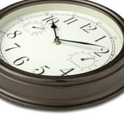 Westclox 12 Brown Indoor/Outdoor Plastic Analog QA Wall Clock with Temperature & Humidity Displays