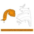 thumbnail image 3 of For 14-18 Fiat 500L 1.4L Hatchback Front Splash Shield Inner Fender Liner Left, 3 of 5