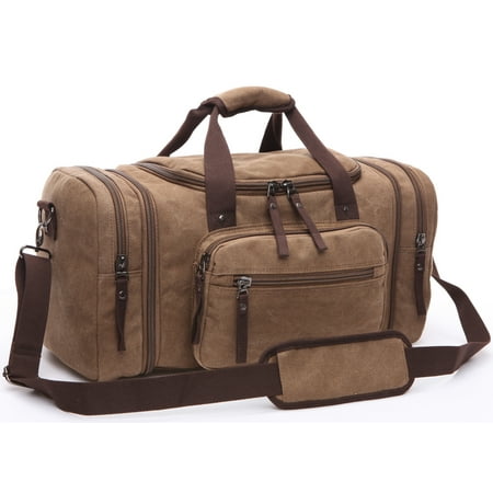 Canvas Duffel Bag Vintage Canvas Weekender Bag Travel Bag Sports Duffel with Shoulder