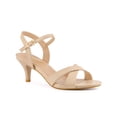 thumbnail image 1 of BLISSFUL STEP Sandales pour Femmes à Talon Kitten à Bout Ouvert à Brides Croisées avec Bride de Cheville Ajustable Nude 8, 1 of 7