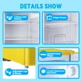 thumbnail image 3 of TACOOL Small Refrigerator with Freezer Retro Mini Fridge with Removable Shelves LED Light for Apartment 3.4Cu.Ft Yellow, 3 of 9