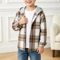 thumbnail image 5 of mgoYE Boys Jackets Hoodie Plaid Long Sleeve Toddler Button Shirts Top for Fall, 5 of 5
