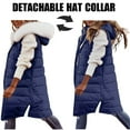 thumbnail image 5 of Women’s Long Winter Puffer Coat Stand Collar Teddy Fleece Lined Thick Down Jacket Windproof Quilted Loose Fit Warm Outerwear Plus Size,Navy,XXL, 5 of 9