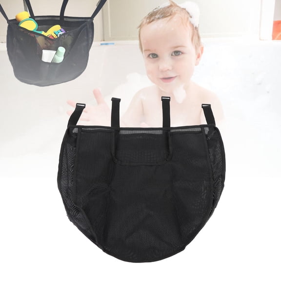 Xirurus Bathroom Organizer & Toy Organizer, Wall Mount Mesh Bag Zippered, Damp Proof Shower Storage with Hooks