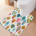 thumbnail image 3 of U-Shaped Toilet Mat Plush Bathroom Rug Mat Non Slip Bathroom Mats Colorful Christmas Ornaments, 3 of 5